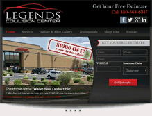 Tablet Screenshot of legendscollisioncenter.com